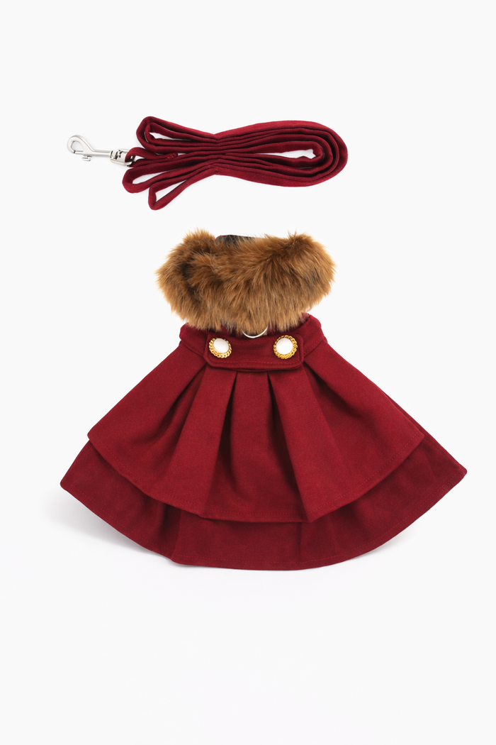 Fur Collar Harness Dress