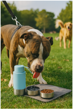 34 oz Thermal Travel Food & Water Bowl